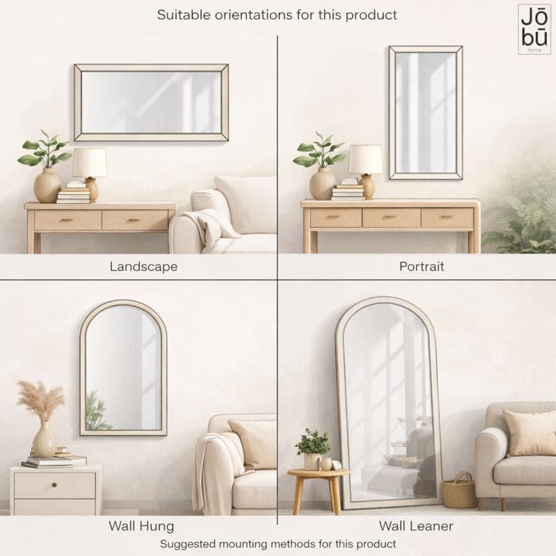 Takara - Full Length Leaner Black Metal Rectangle Mirror - 200cm x 120cm