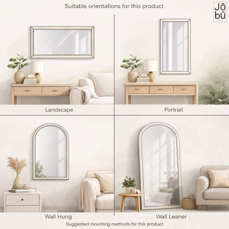 Takara- Full Length Leaner Gold Metal Rectangle Mirror - 160cm x 60cm