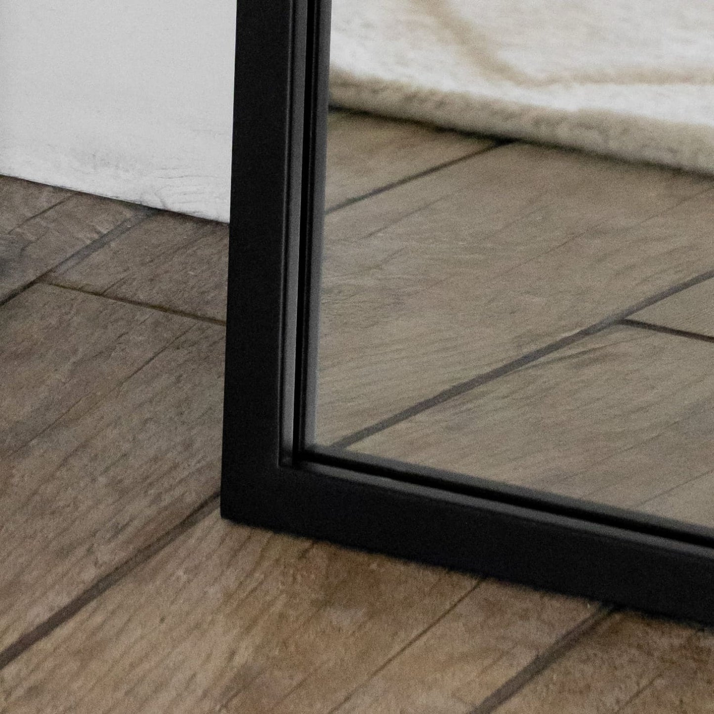 Takara - Full Length Leaner Black Metal Rectangle Mirror - 180cm x 60cm