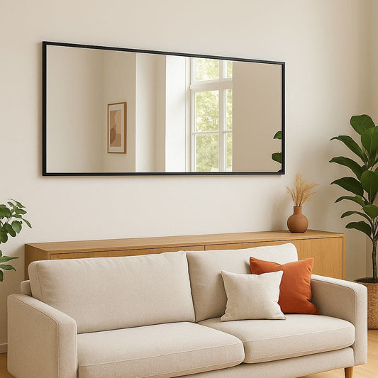 Takara - Full Length Leaner Black Metal Rectangle Mirror - 180cm x 90cm