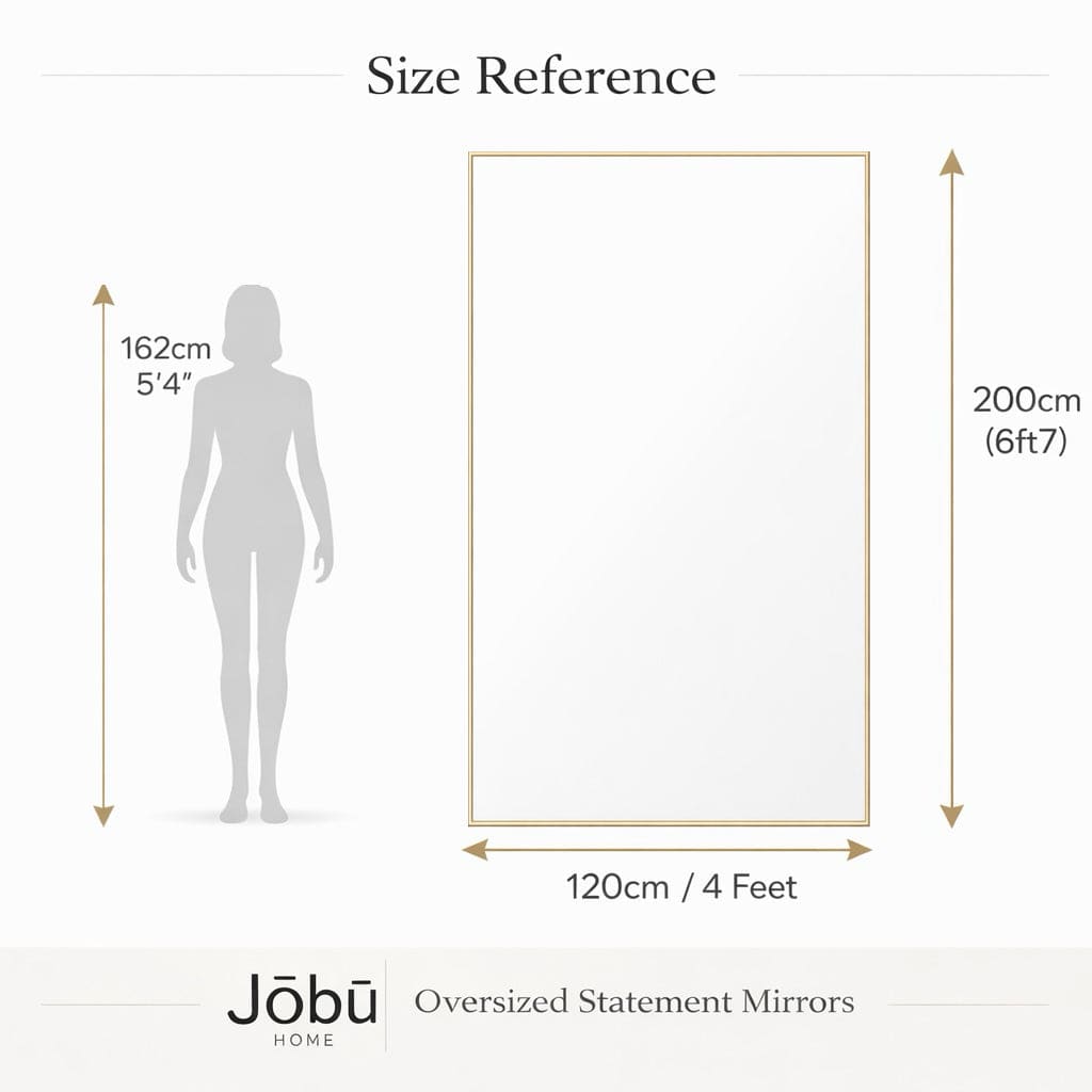 Takara - Full Length Leaner Black Metal Rectangle Mirror - 200cm x 120cm