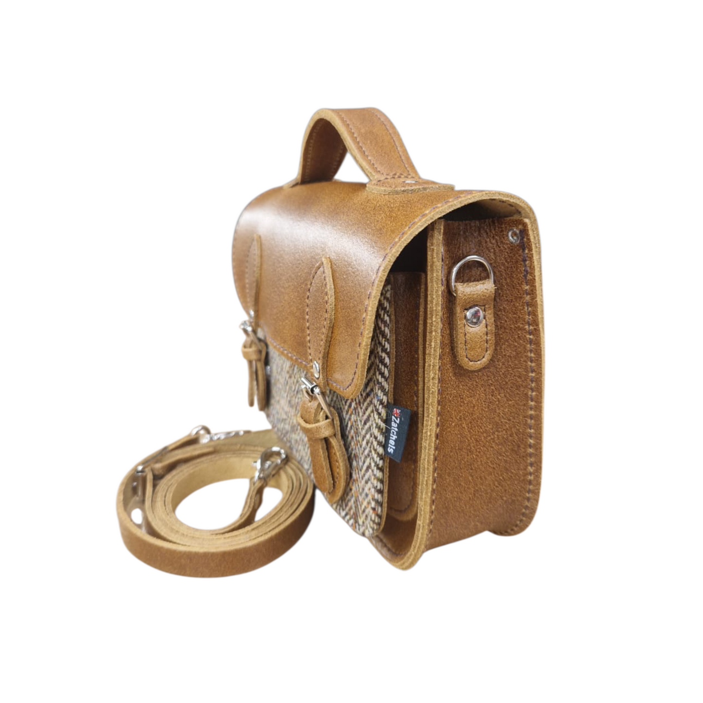 Midi Tannery & Tweed Satchel - Tan
