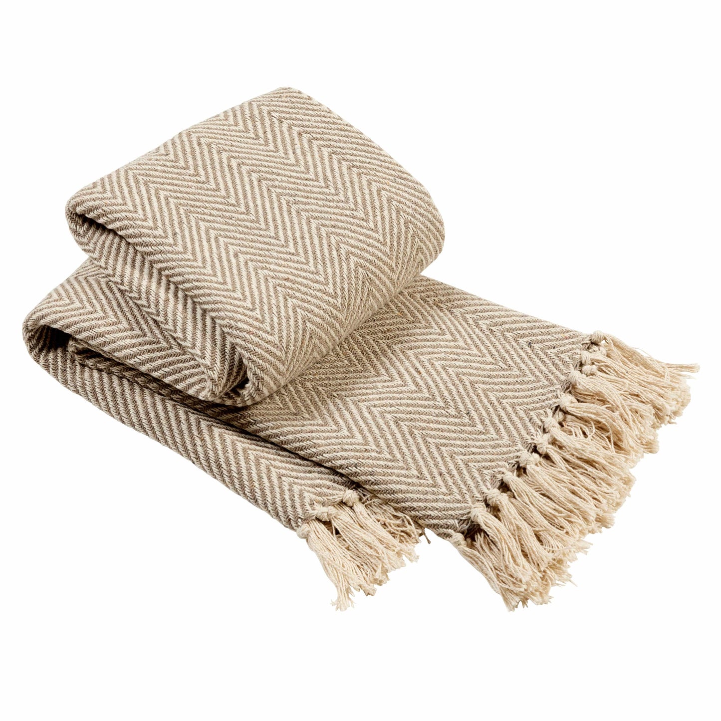 Tangier Super Soft Recycled Cotton Throw Blanket with Decorative Tassels Lightweight Cozy for Sofa Bed Chair Stylish Eco-Friendly by OLIVIA ROCCO