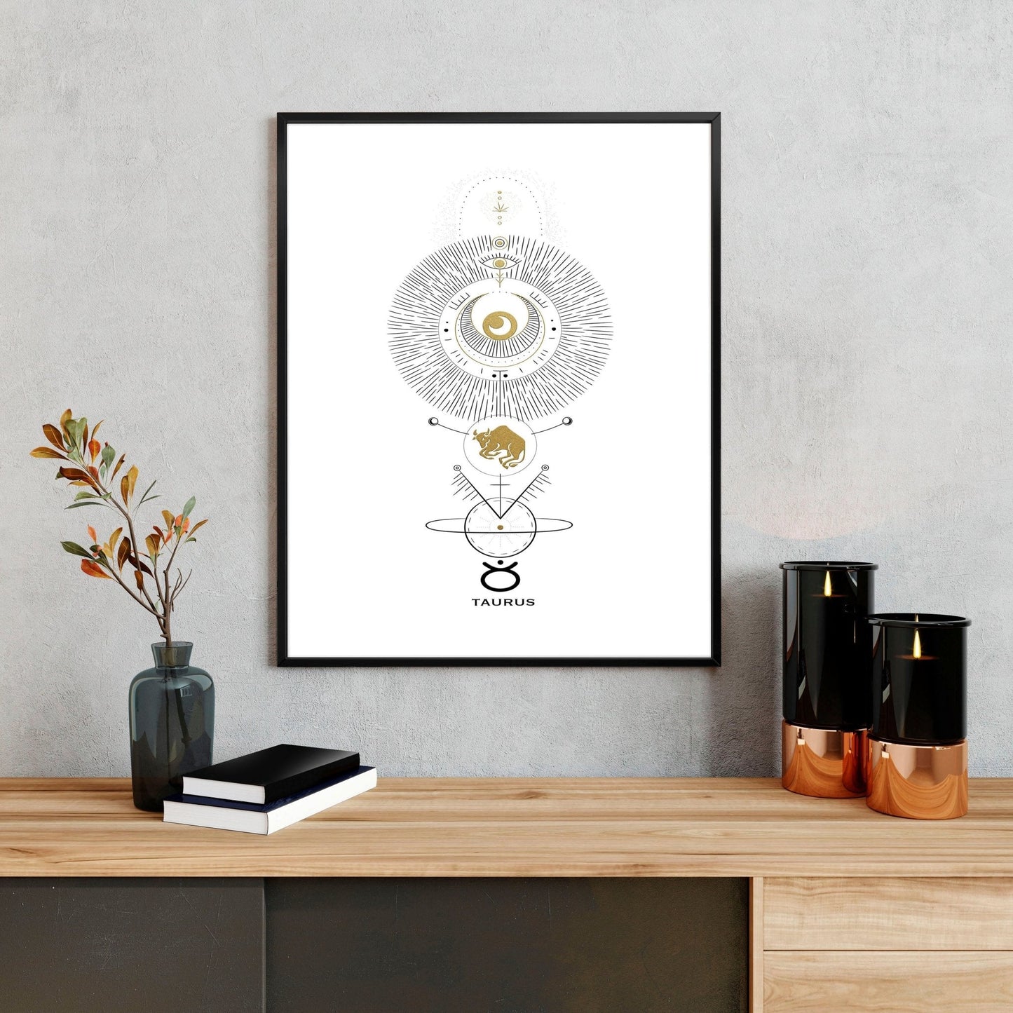 Taurus zodiac inspired wall art print