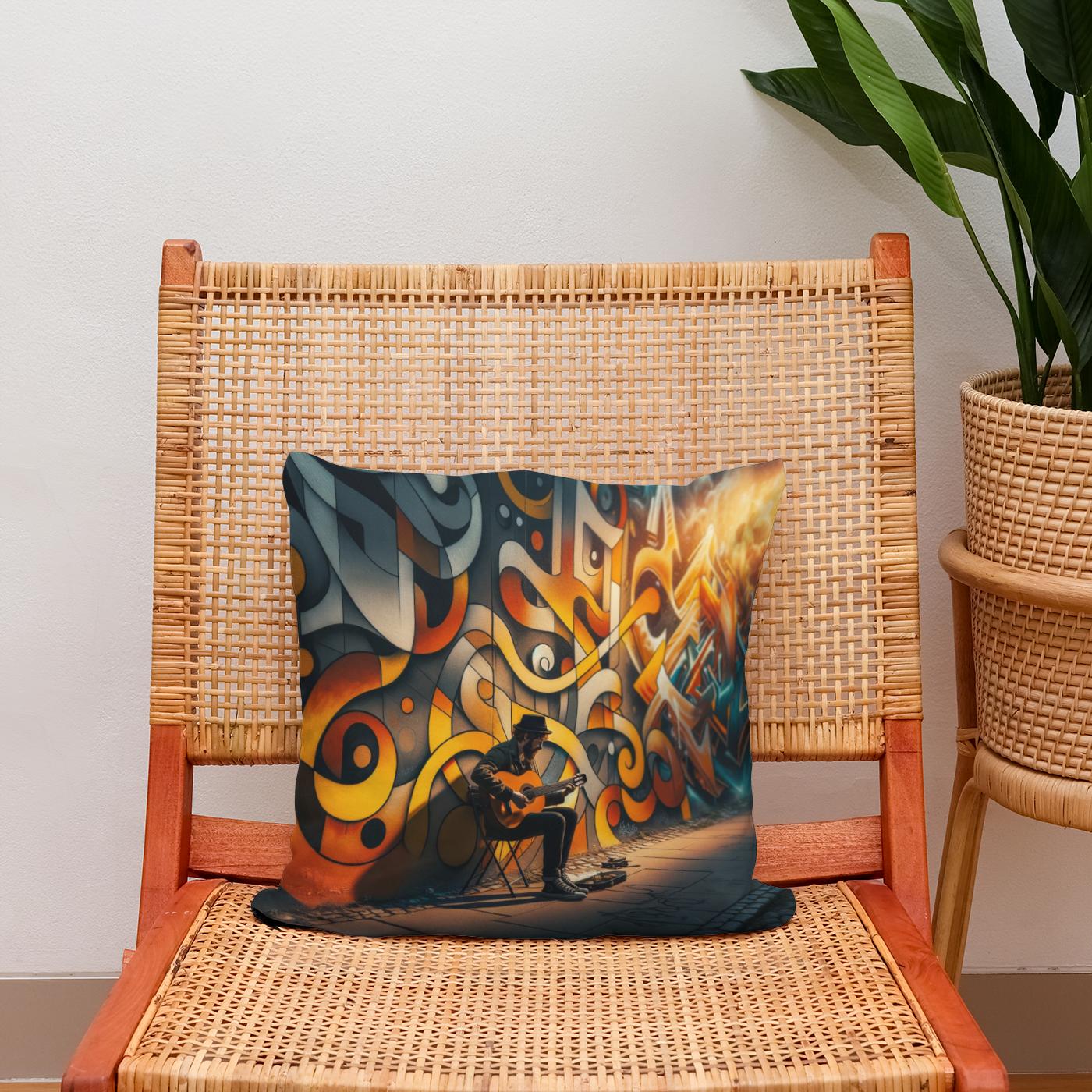 Melody of the Streets Cotton Cushion