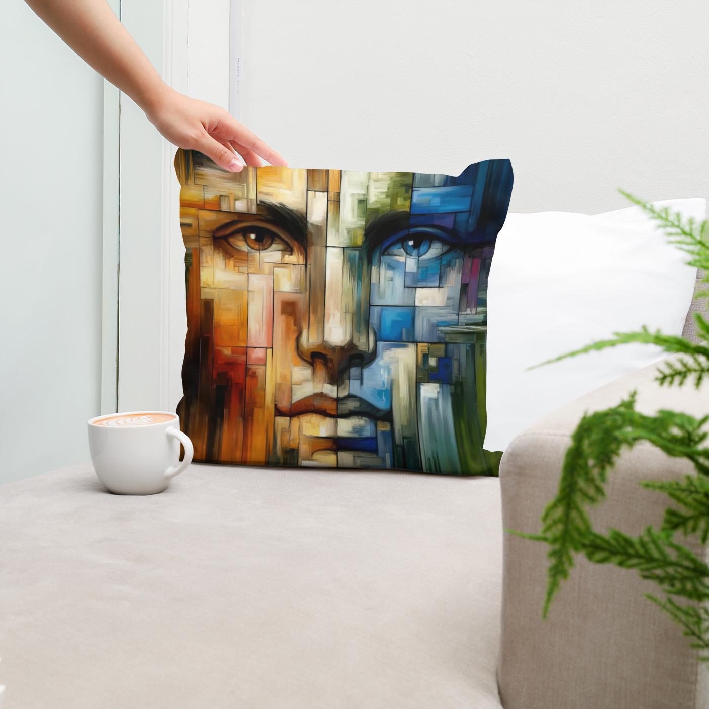 Emotional Mosaic Cotton Cushion