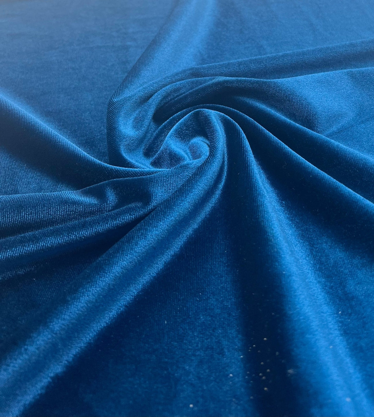 Teal Plain Velour Spandex Stretch Fabric