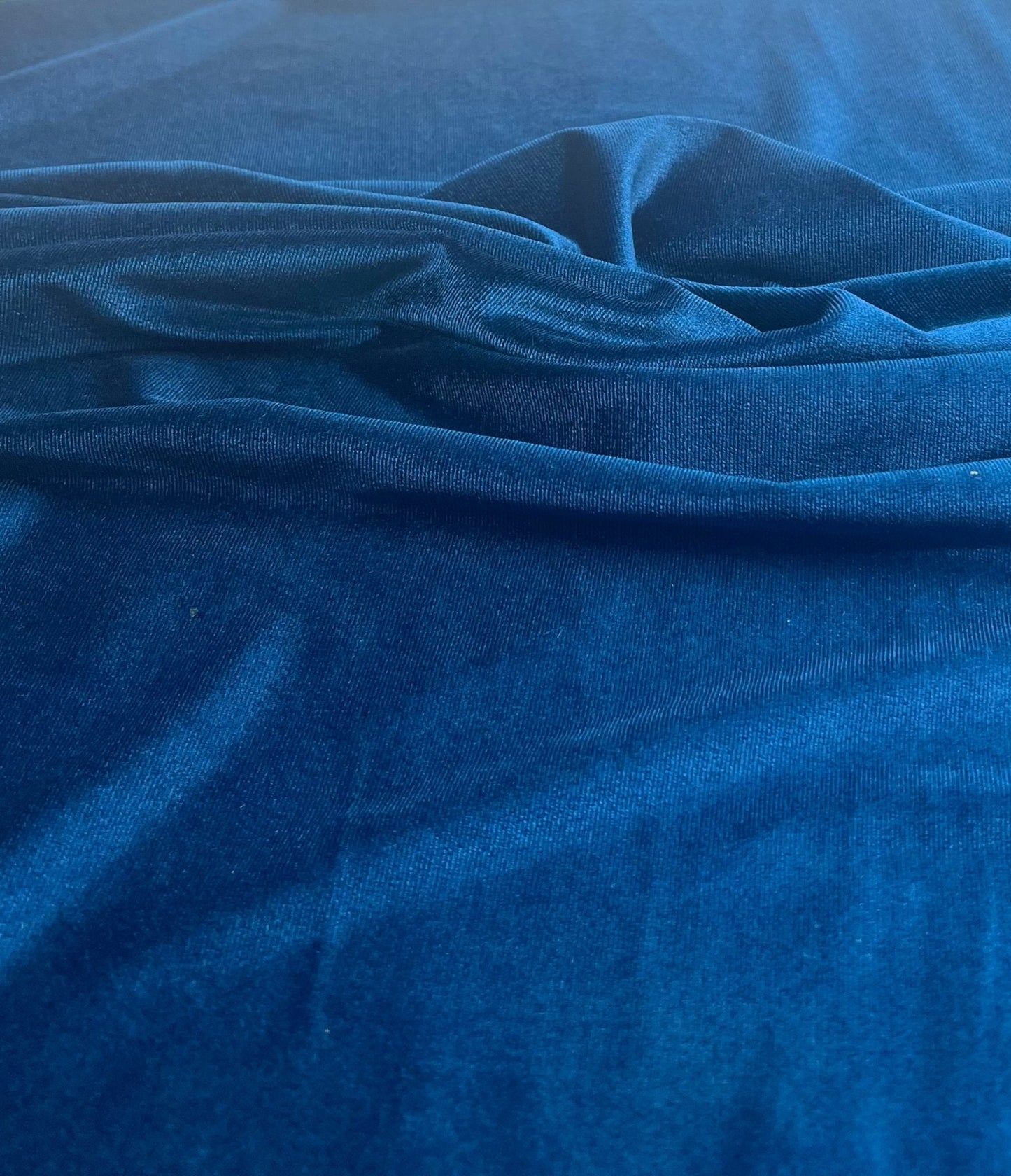 Teal Plain Velour Spandex Stretch Fabric