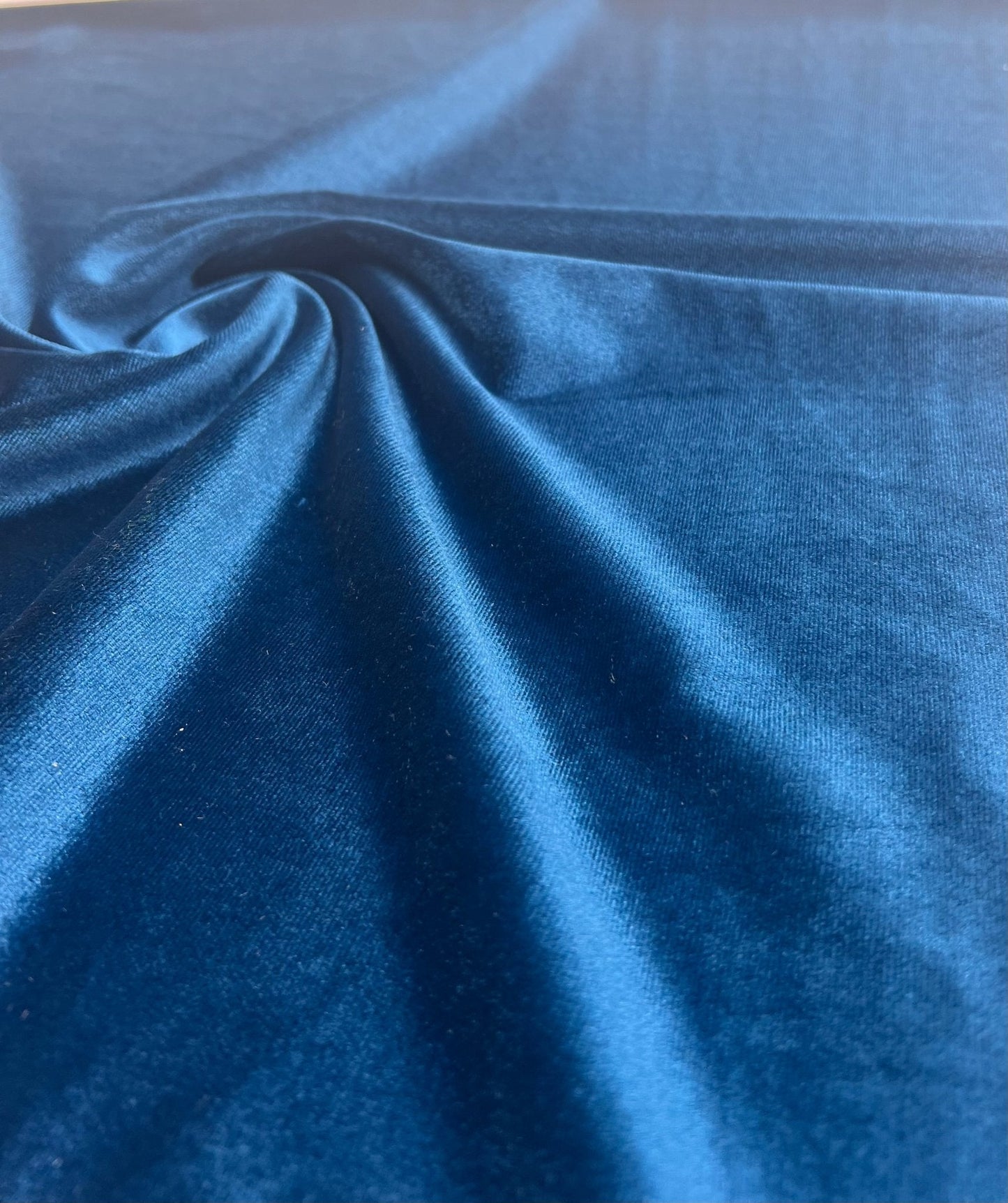 Teal Plain Velour Spandex Stretch Fabric