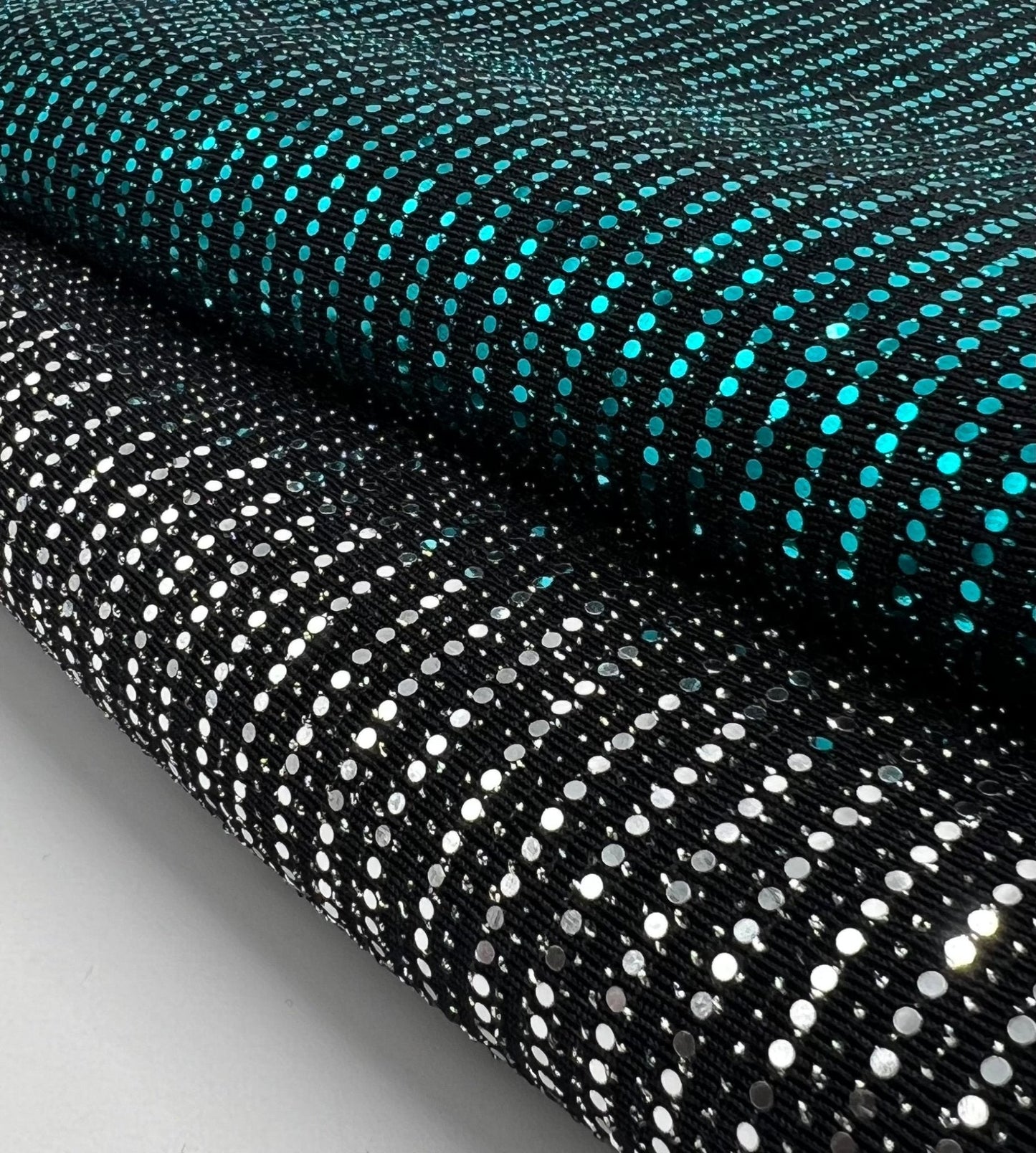 Silver Sequin Nylon Metallic Sparkle Stretch Fabric