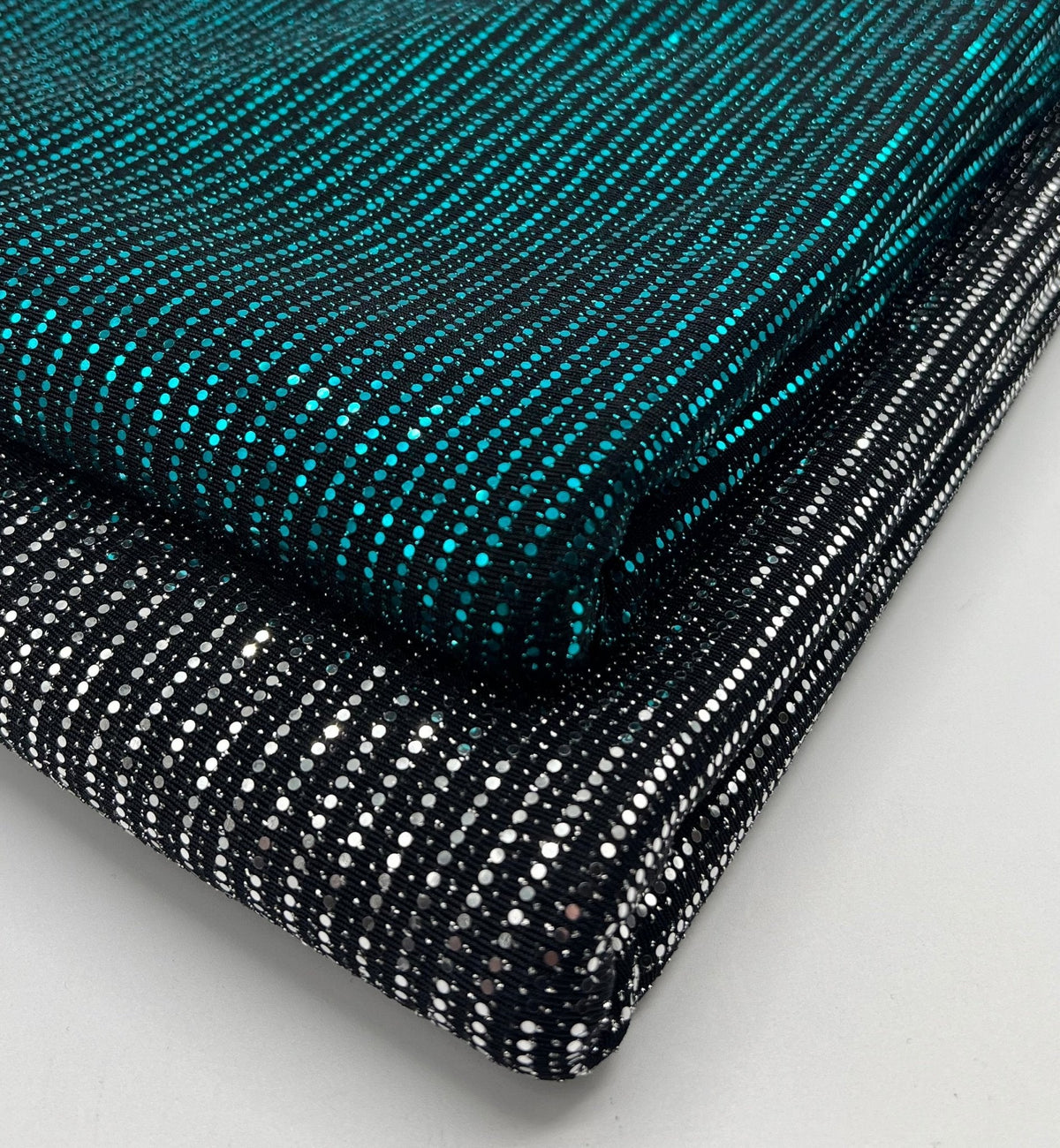 Silver Sequin Nylon Metallic Sparkle Stretch Fabric