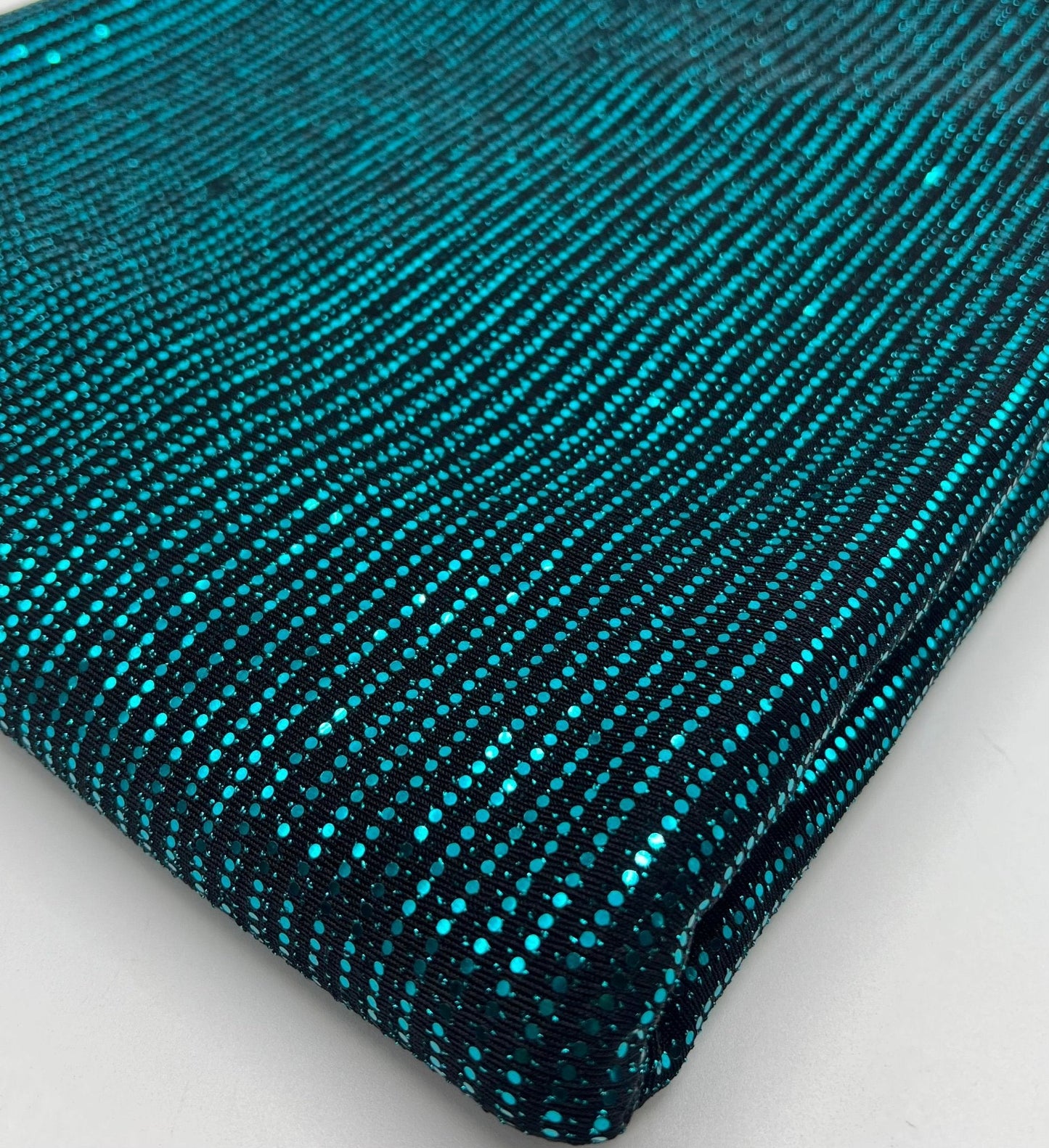 Teal Sequin Nylon Metallic Sparkle Stretch Fabric