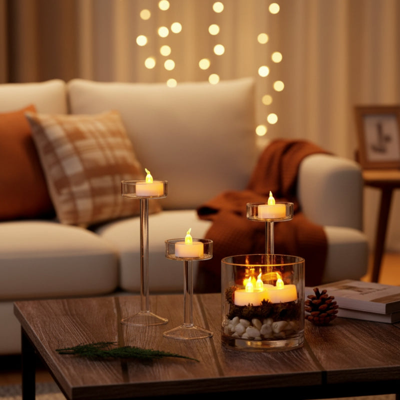 Warm White Flameless Flickering LED Tealight Candles