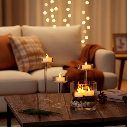 Warm White Flameless Flickering LED Tealight Candles
