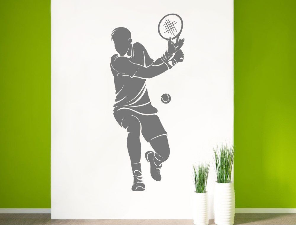 Tennis Player Silhouette Wall Sticker - Tennis Wall Art Decor