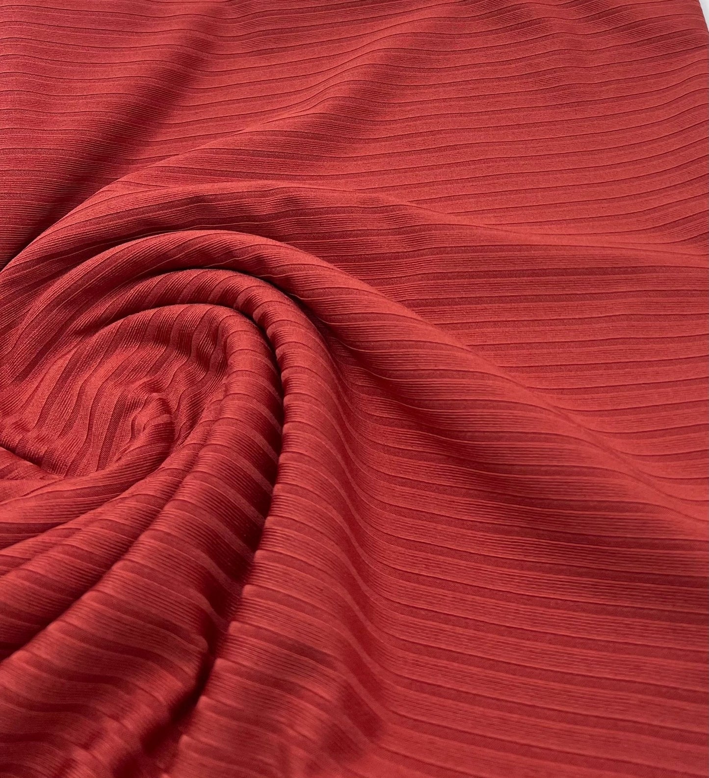 Terracotta 8x4 Wide Rib Stretch Fabric