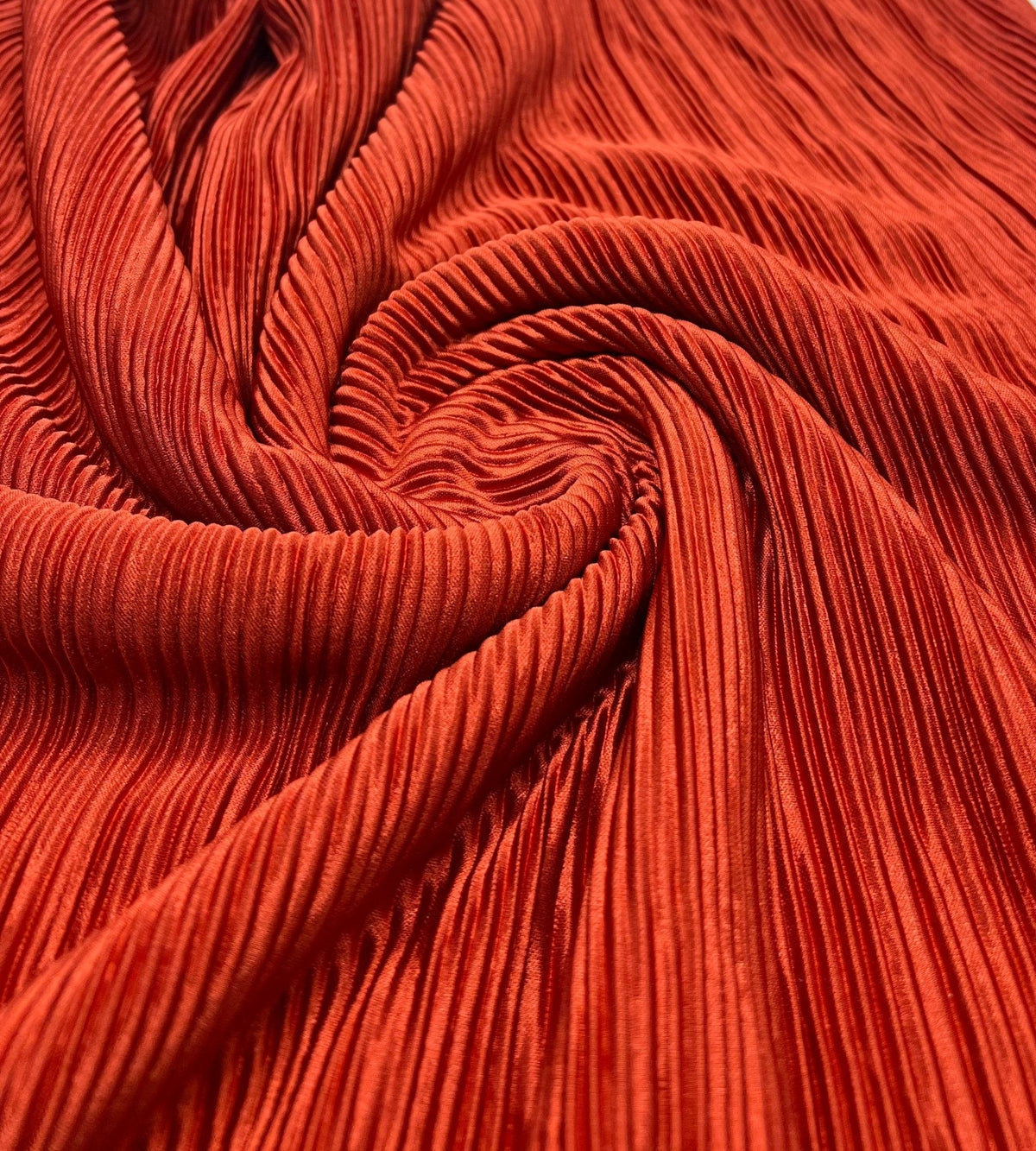 Terracotta Plisse Pleated 2 Way Stretch Fabric