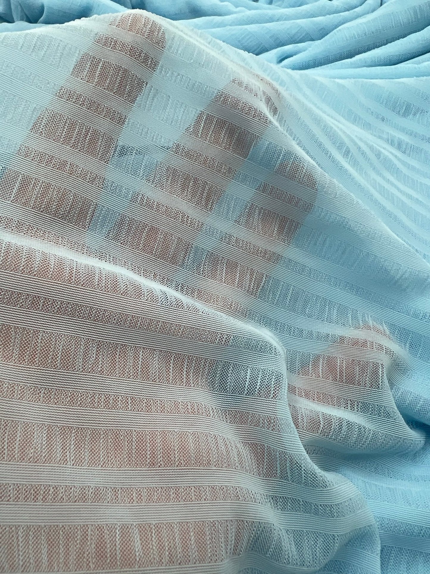 Textured Blue Mesh Fabric Stretch