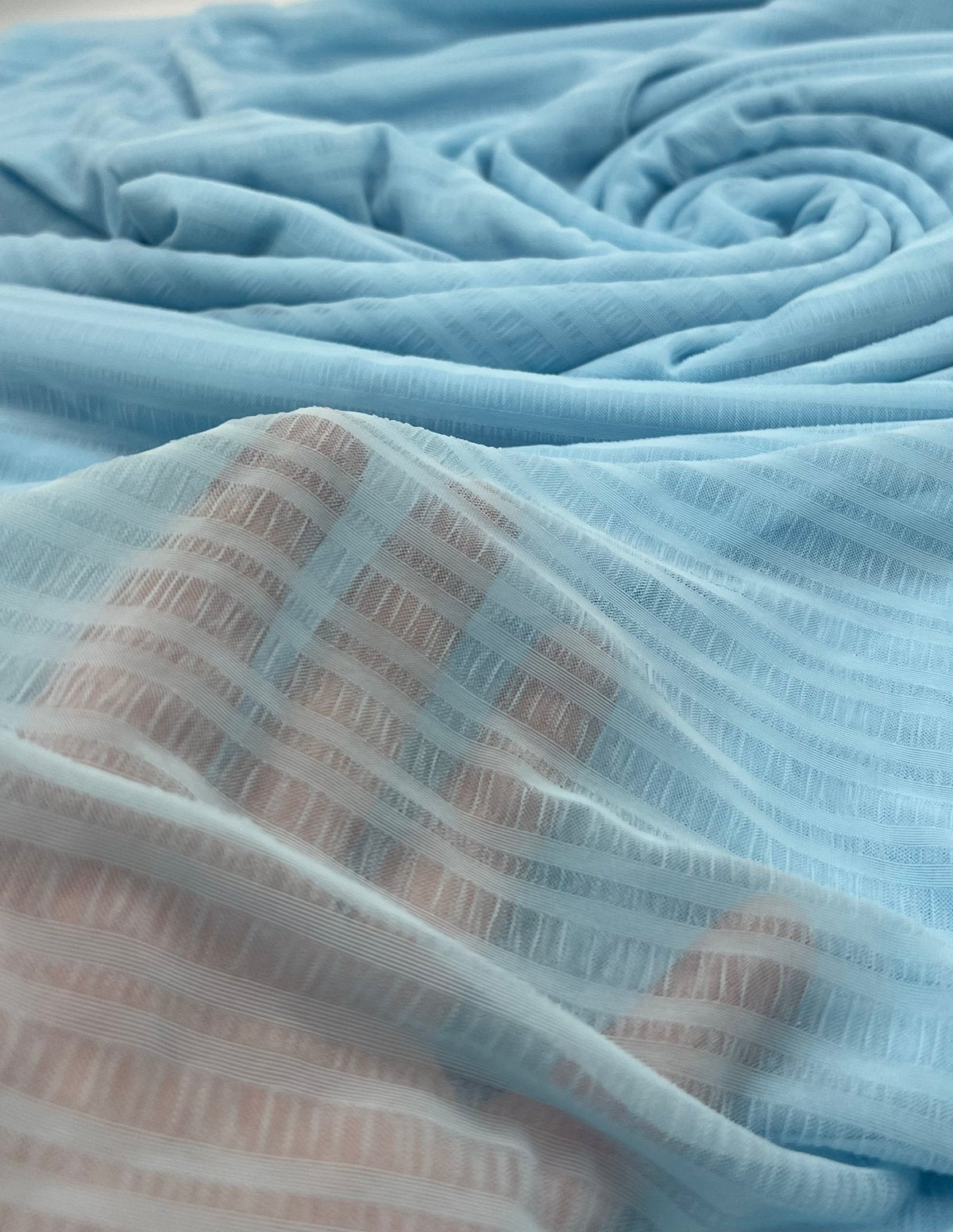 Textured Blue Mesh Fabric Stretch