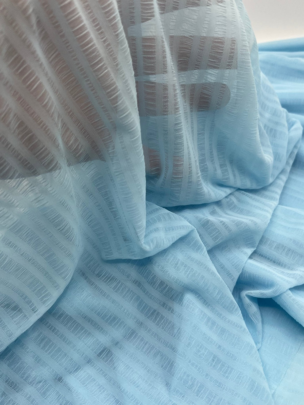 Textured Blue Mesh Fabric Stretch