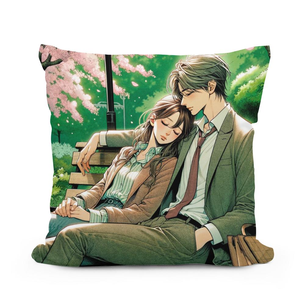 Cherry Blossom Embrace Cotton Cushion