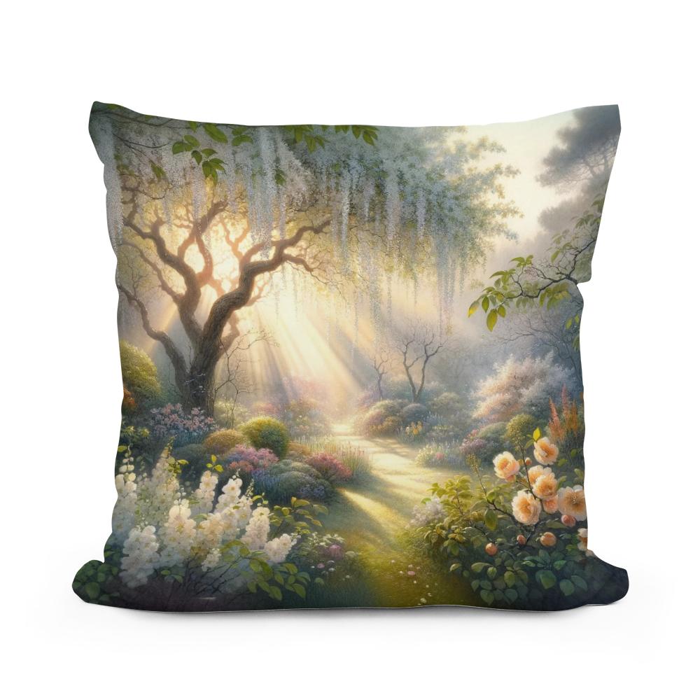 Spring's Dawn Serenity Cotton Cushion