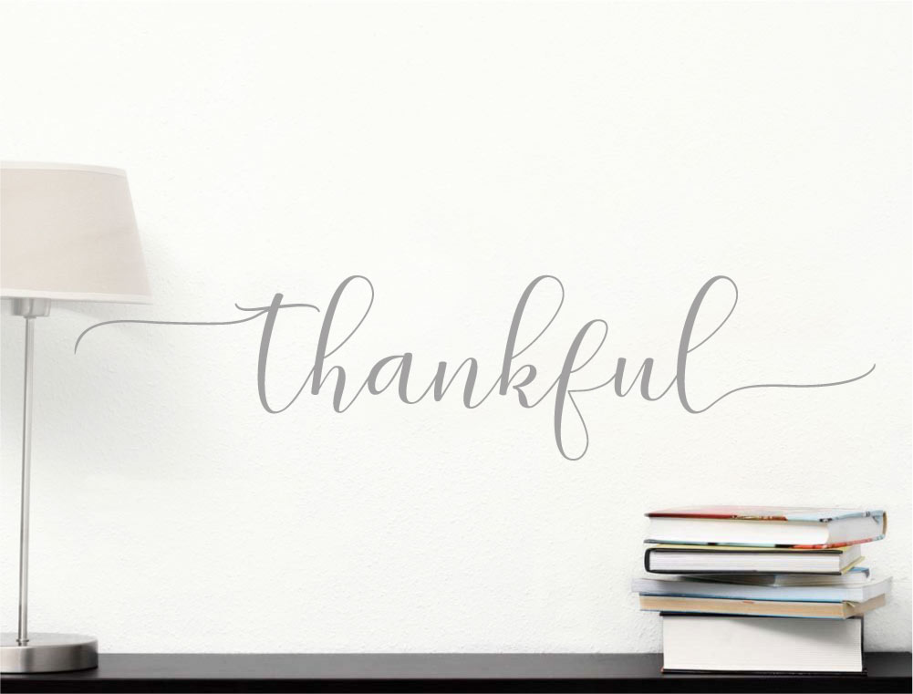 Thankful Wall Art Sticker – Inspirational Vinyl Wall Quote