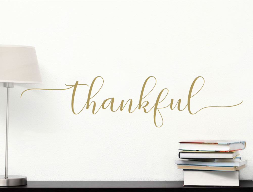 Thankful Wall Art Sticker – Inspirational Vinyl Wall Quote