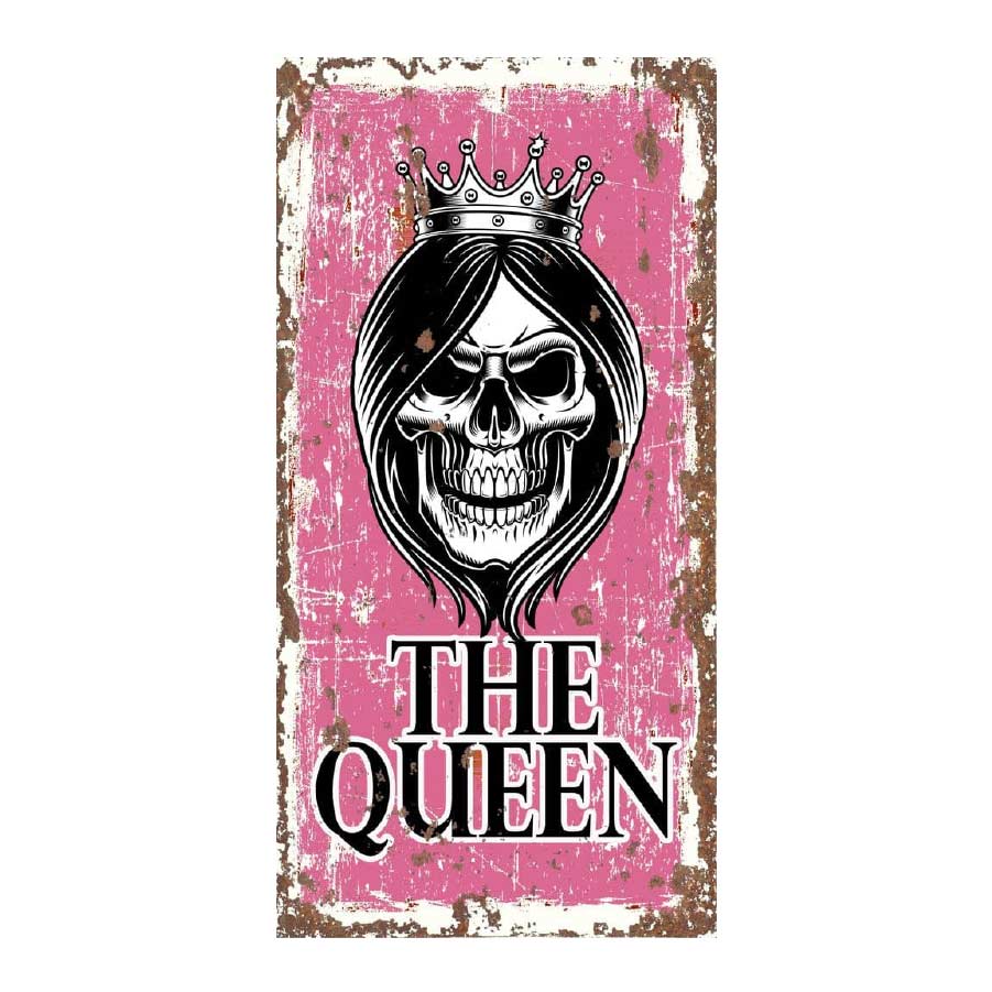 The Queen Skull Metal Wall Art Sign