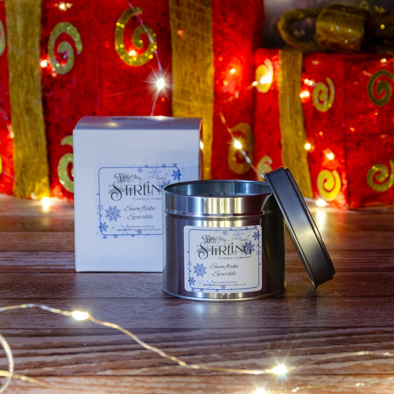 Snowflake Sparkle - Travel Tin Candle - Cotton Wick