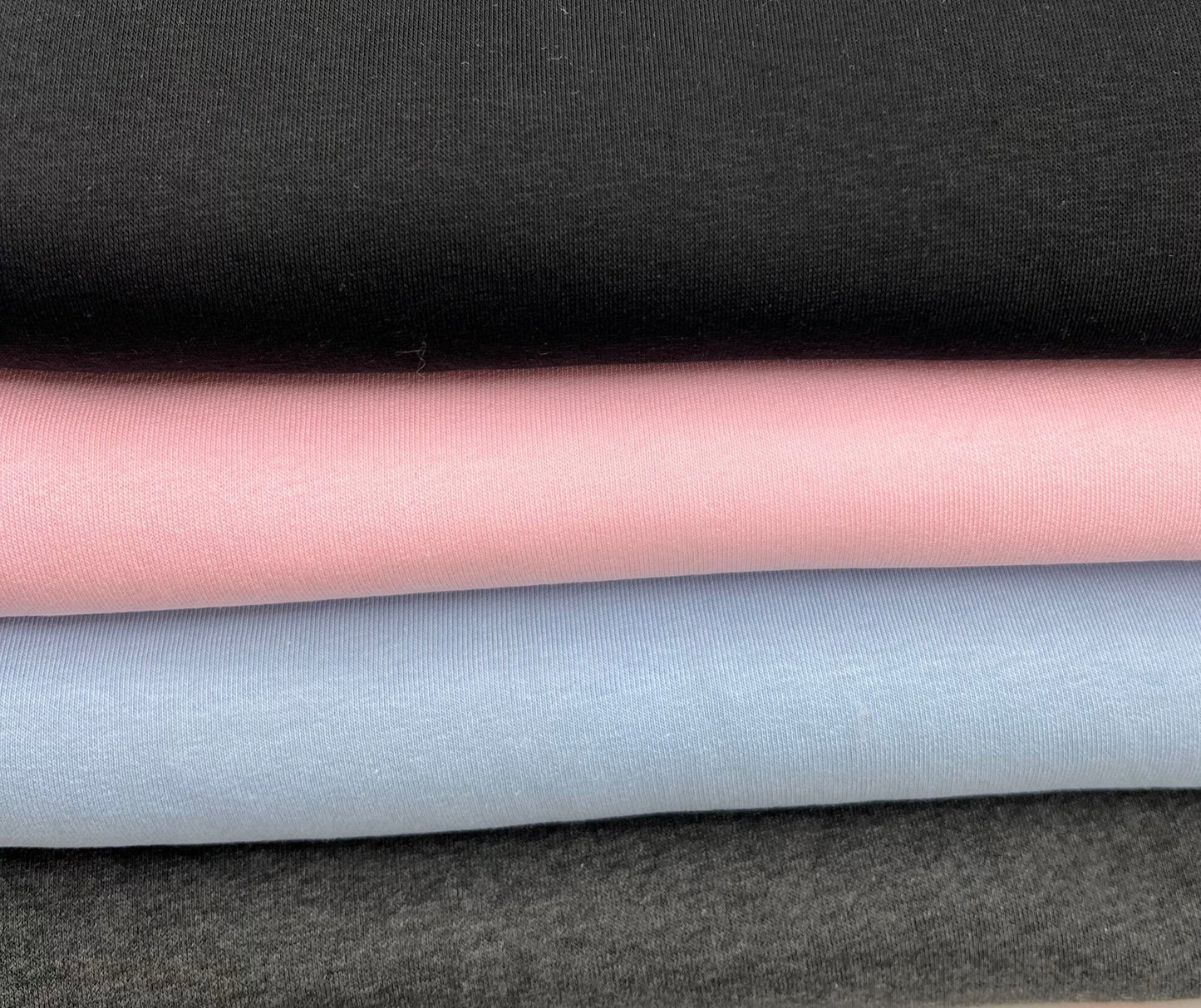 Baby Pink Thick Cotton Mix Sweatshirt Fabric 250 GSM 2 Way Stretch