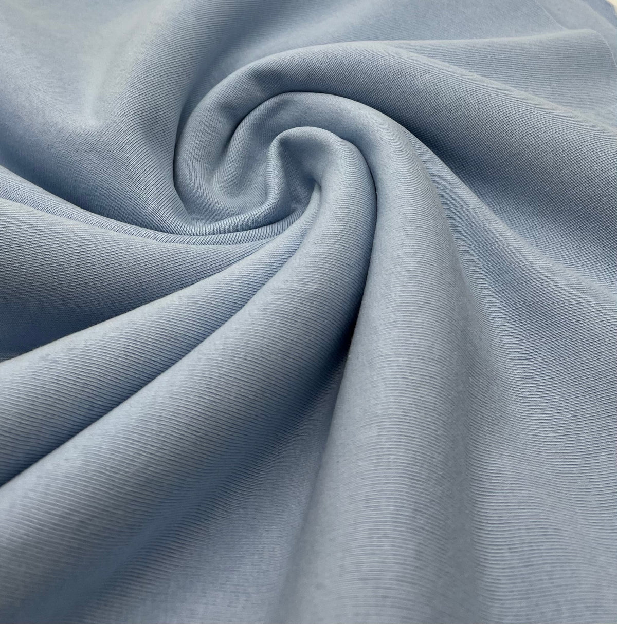 Baby Blue Thick Cotton Mix Sweatshirt Fabric 250 GSM 2 Way Stretch