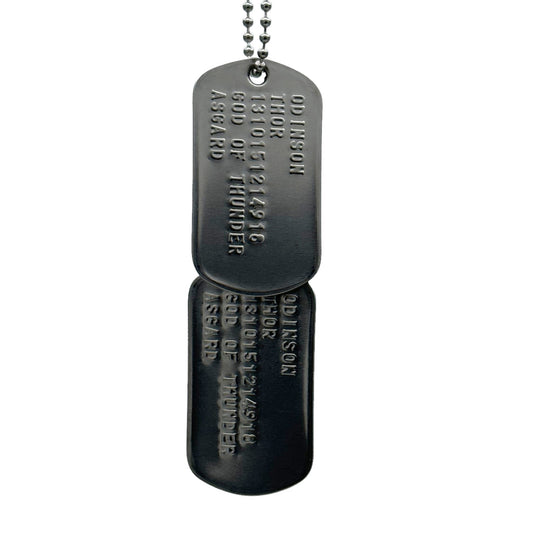 'THOR' Dog Tags - Costume Cosplay Prop Replica Military - Stainless Steel Chains Included