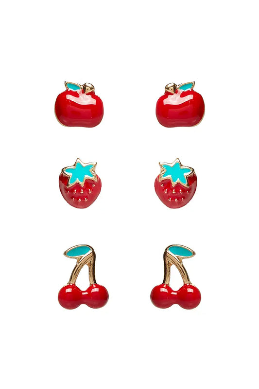 Thorn 3 Pack Fruit Stud Earrings