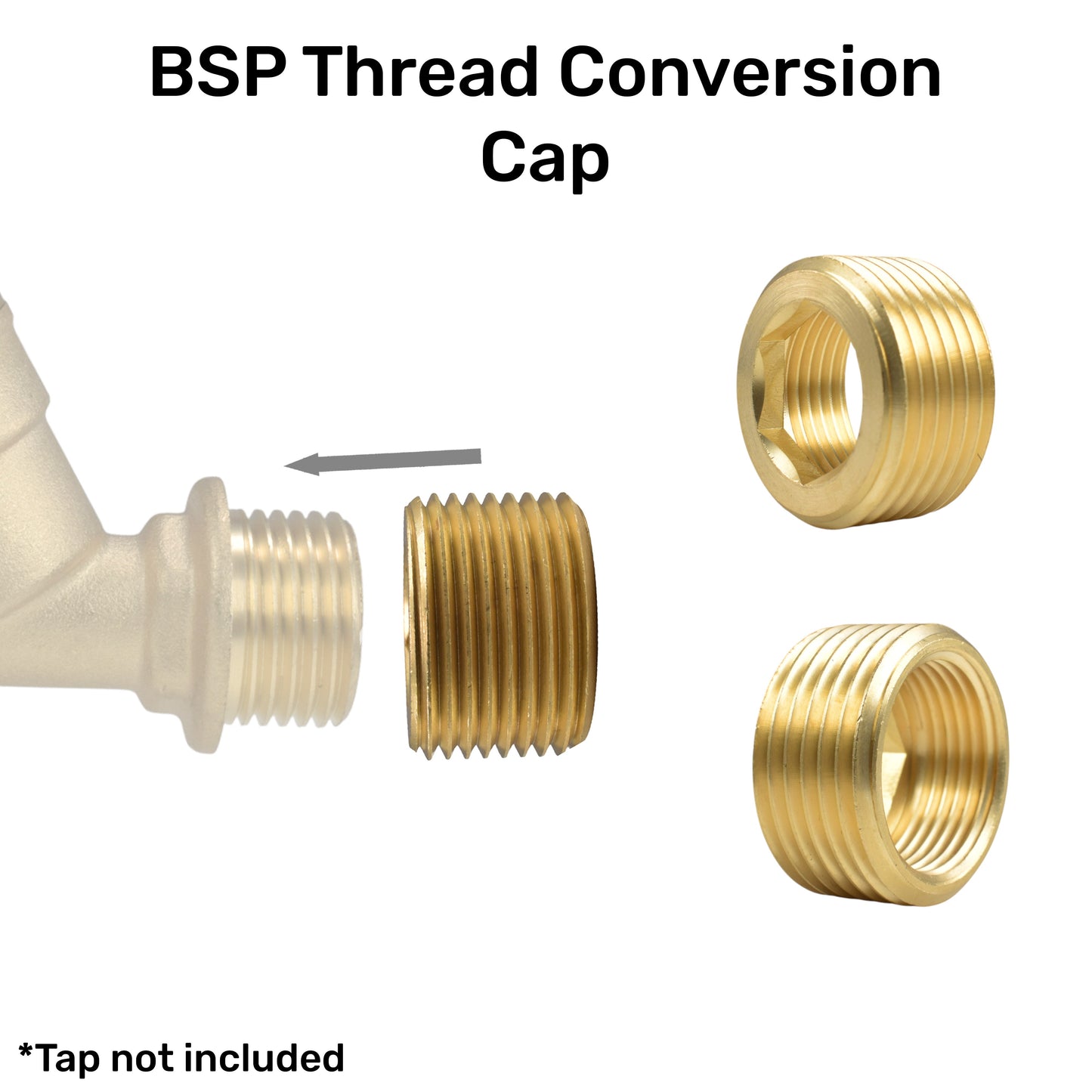 Thread Conversion Cap 3/4" BSPM - 1/2" BSPF, Brass