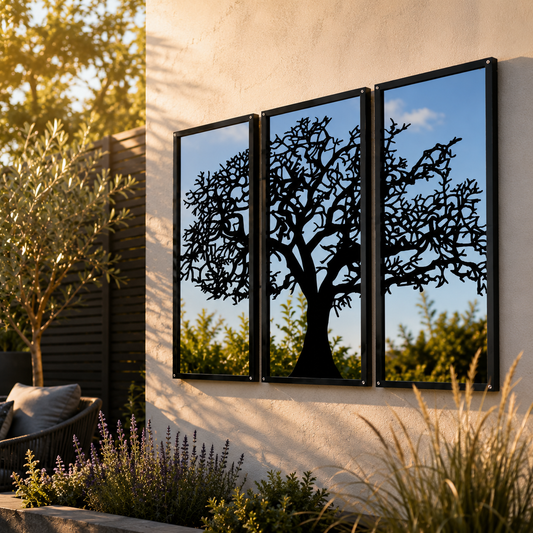 SunCatcher Garden Mirror Set of Three Panels Tree