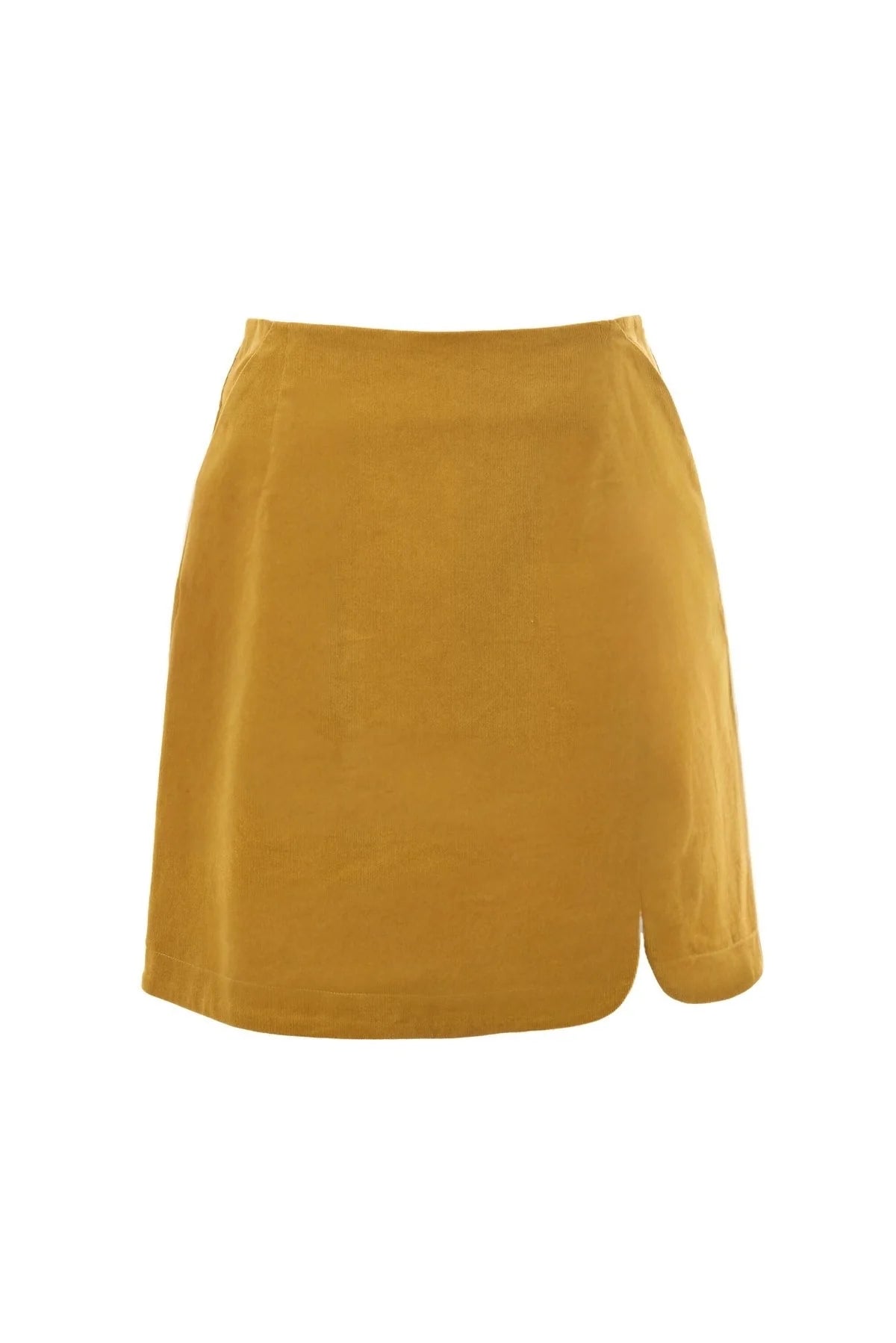 Ria Babycord A-Line Mini Skirt - Mustard
