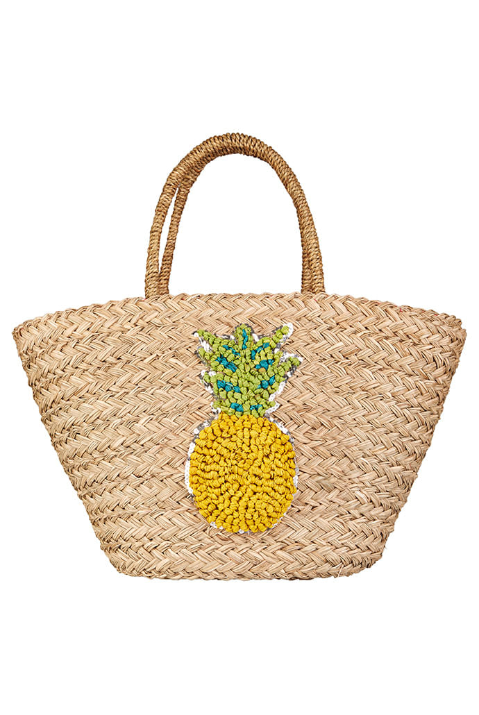 Louche Tilde Straw Bag With Pineapple