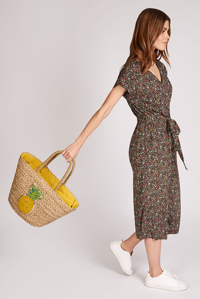 Louche Tilde Straw Bag With Pineapple
