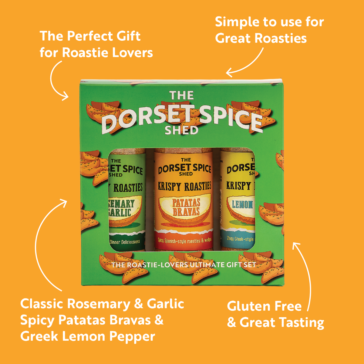 Krispie Roasties Roast Potato Seasoning Gift Pack for Roastie Lovers - Three fantastic flavours