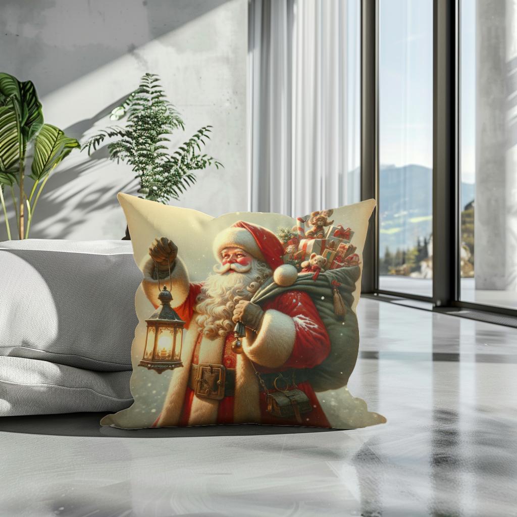 Vintage Holiday Cheer Cotton Cushion