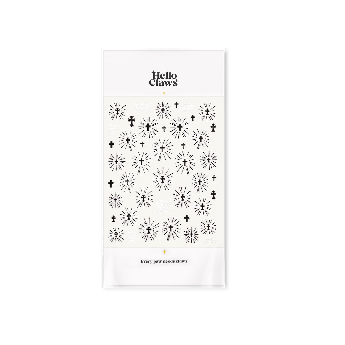 Hello Claws | Holy Light Black & White Nail Deco Sticker