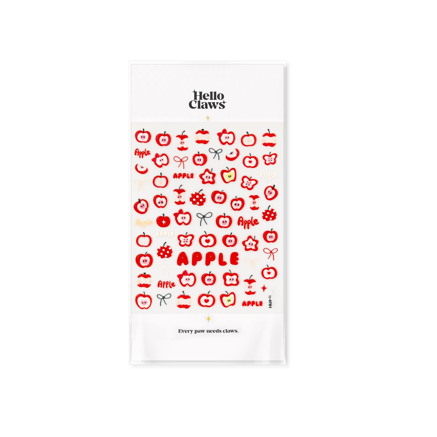 Hello Claws | Red Apple 3D Nail Deco Sticker