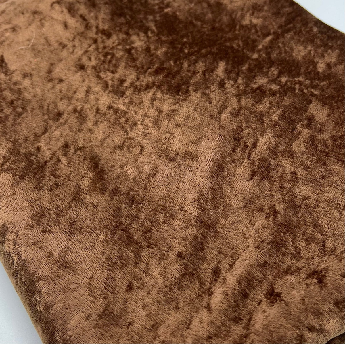 Toffee Brown Crushed Velour Spandex Stretch Fabric