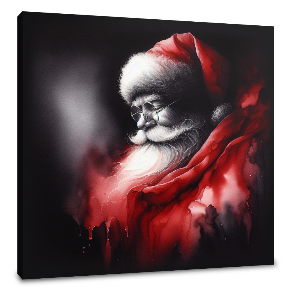 Santa's Melancholy Christmas Canvas