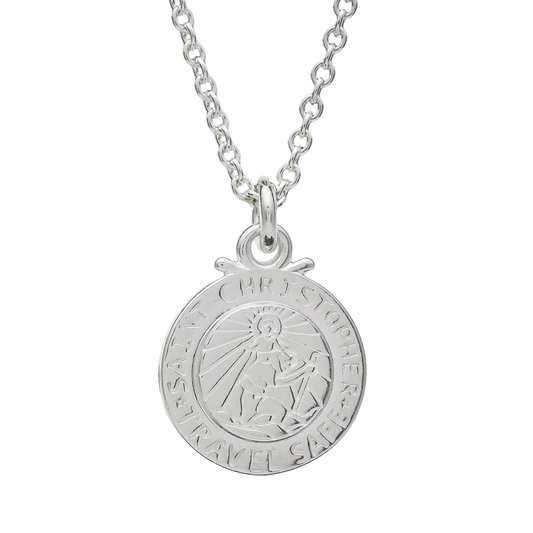 Personalised St Christopher Silver Necklace