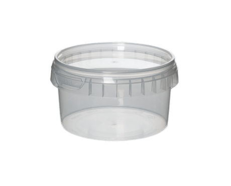 Transparent Plastic Tubs with Tamper Proof Lids