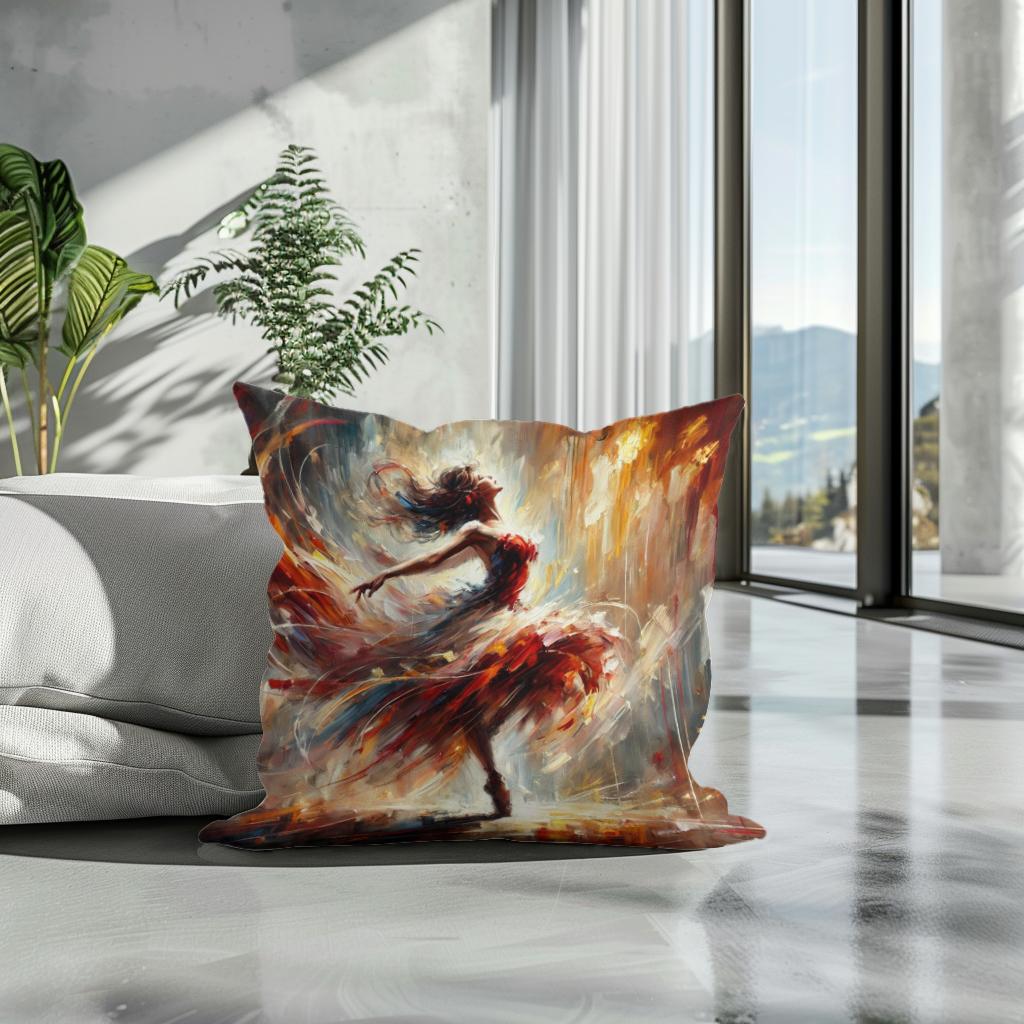 Dance of Flames Cotton Cushion