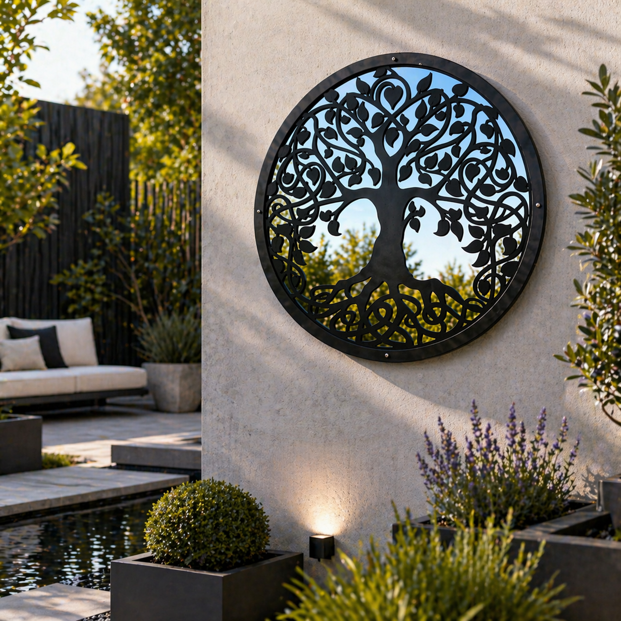 SunCatcher Garden Mirror Round Tree of Life Range of Sizes