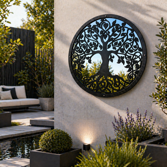 SunCatcher Garden Mirror Round Tree of Life Range of Sizes